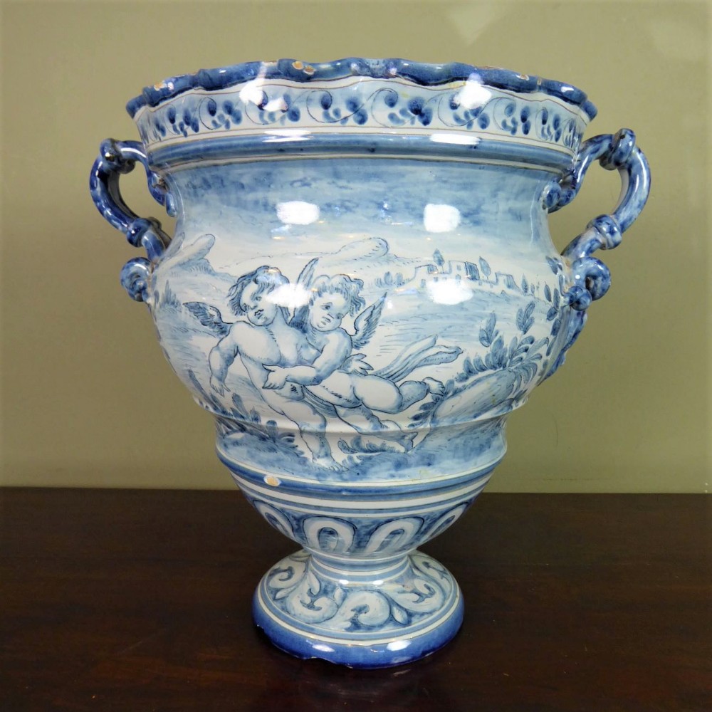 A TIN GLAZED VASE