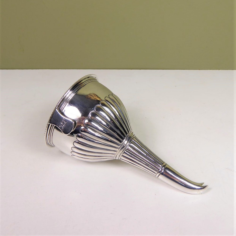 A SILVER WINE FUNNEL