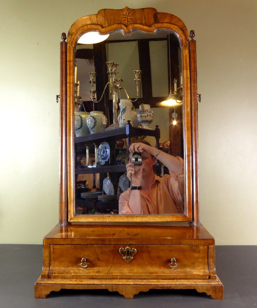 An 18th C. Walnut Mirror