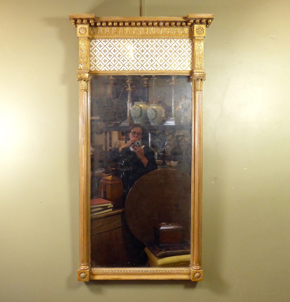 LARGE REGENCY PIER GLASS MIRROR