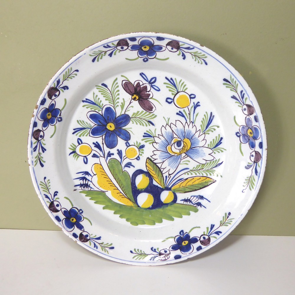 18TH C DELFT POLYCHROME CHARGER