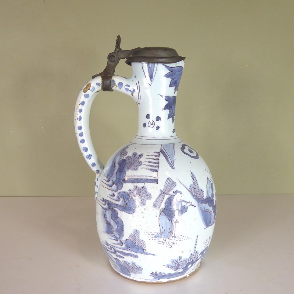 18TH C DELFT WINE JUG