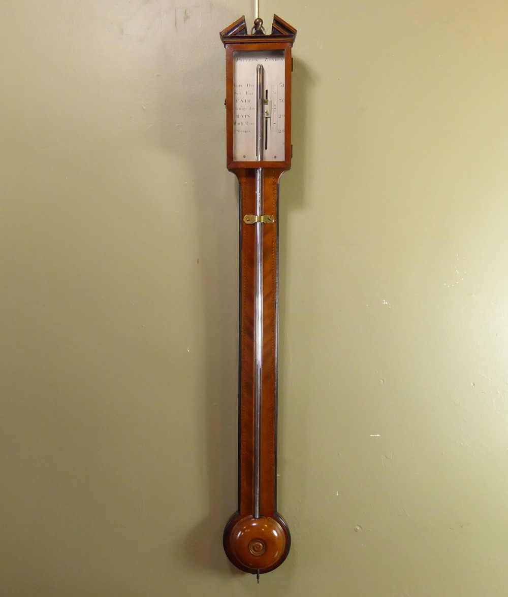 GEORGE III MAHOGANY STICK BAROMETER