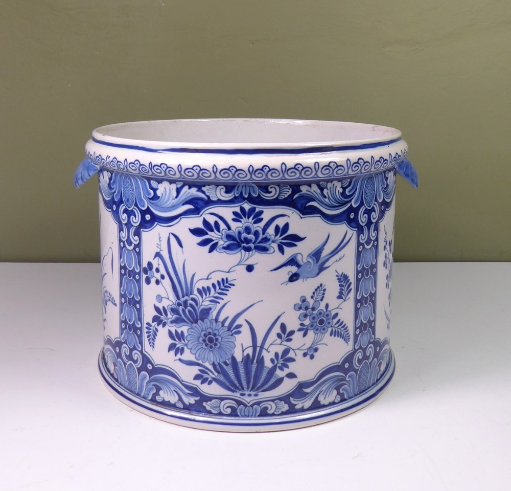 19th C Tin Glazed Bottle Carrier