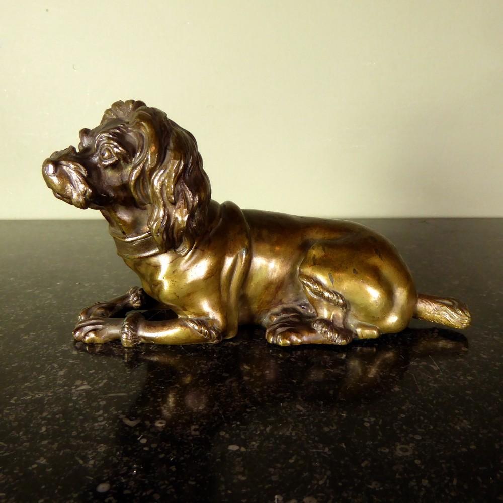 19TH C BRONZE MODEL OF A DOG