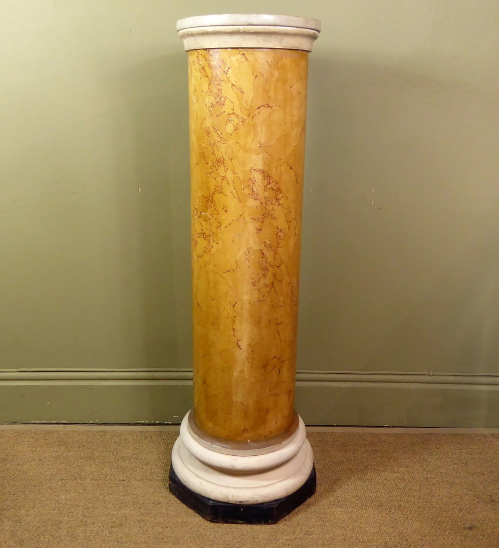 19TH C SCAGLIOLA PEDESTAL COLUMN
