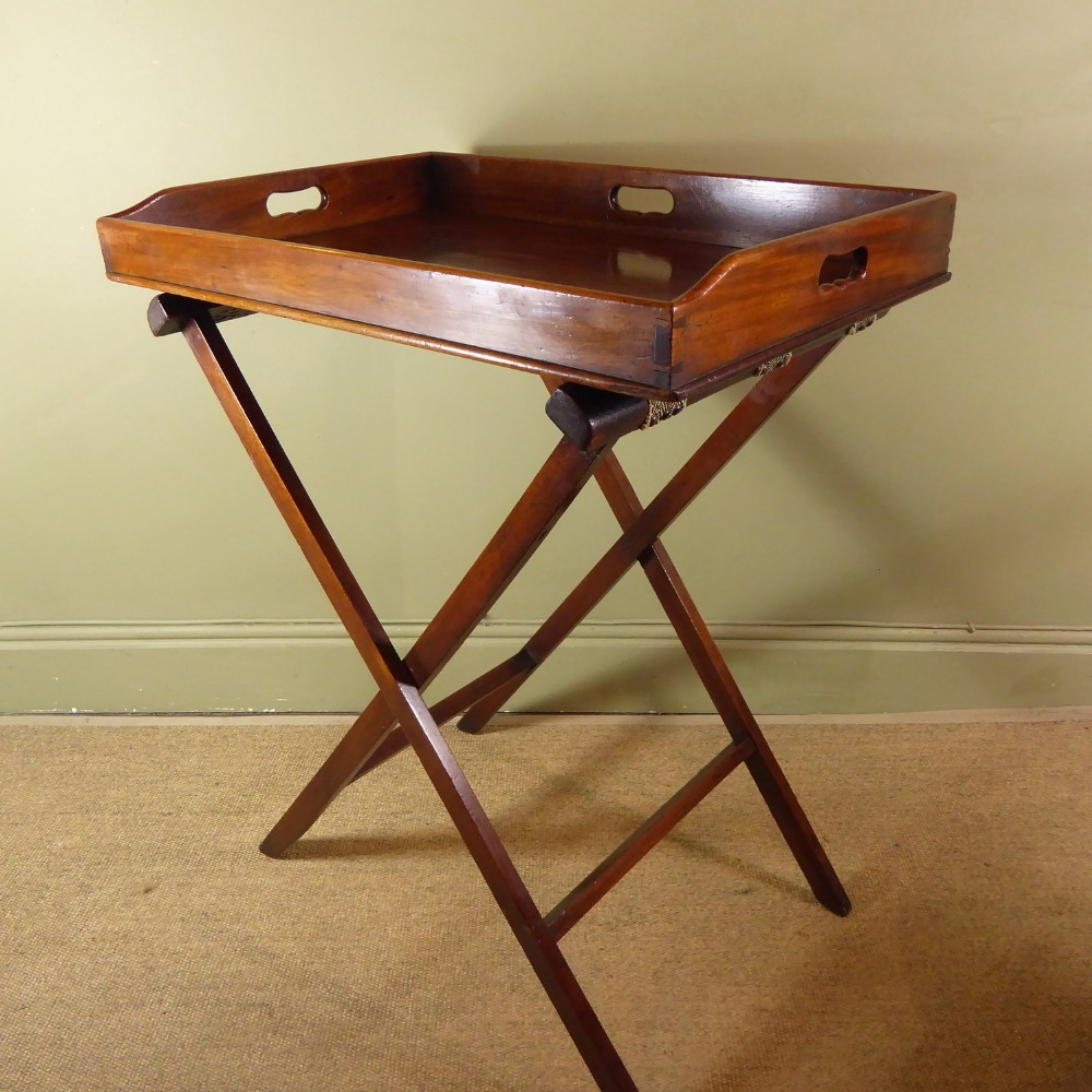 LATE 18TH C BUTLERS TRAY & STAND