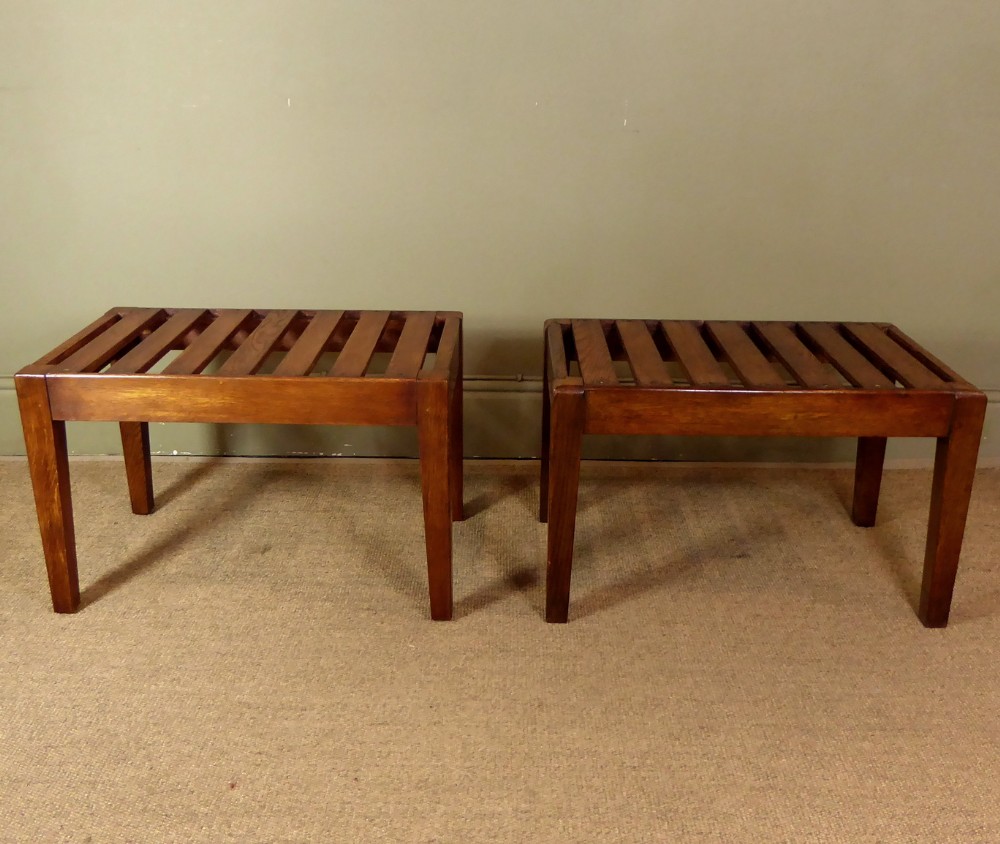 PAIR OF 19TH C OAK LUGGAGE STANDS