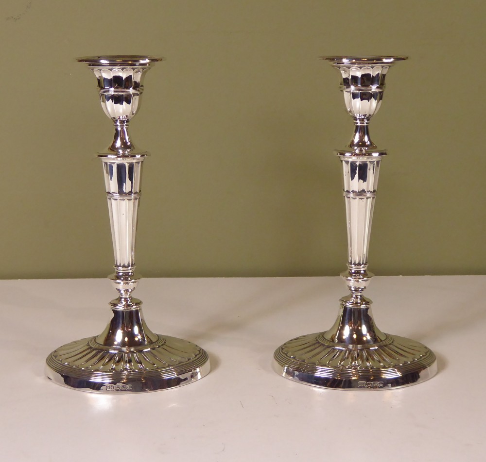PAIR OF SILVER CANDLESTICKS, SHEFFIELD 1898