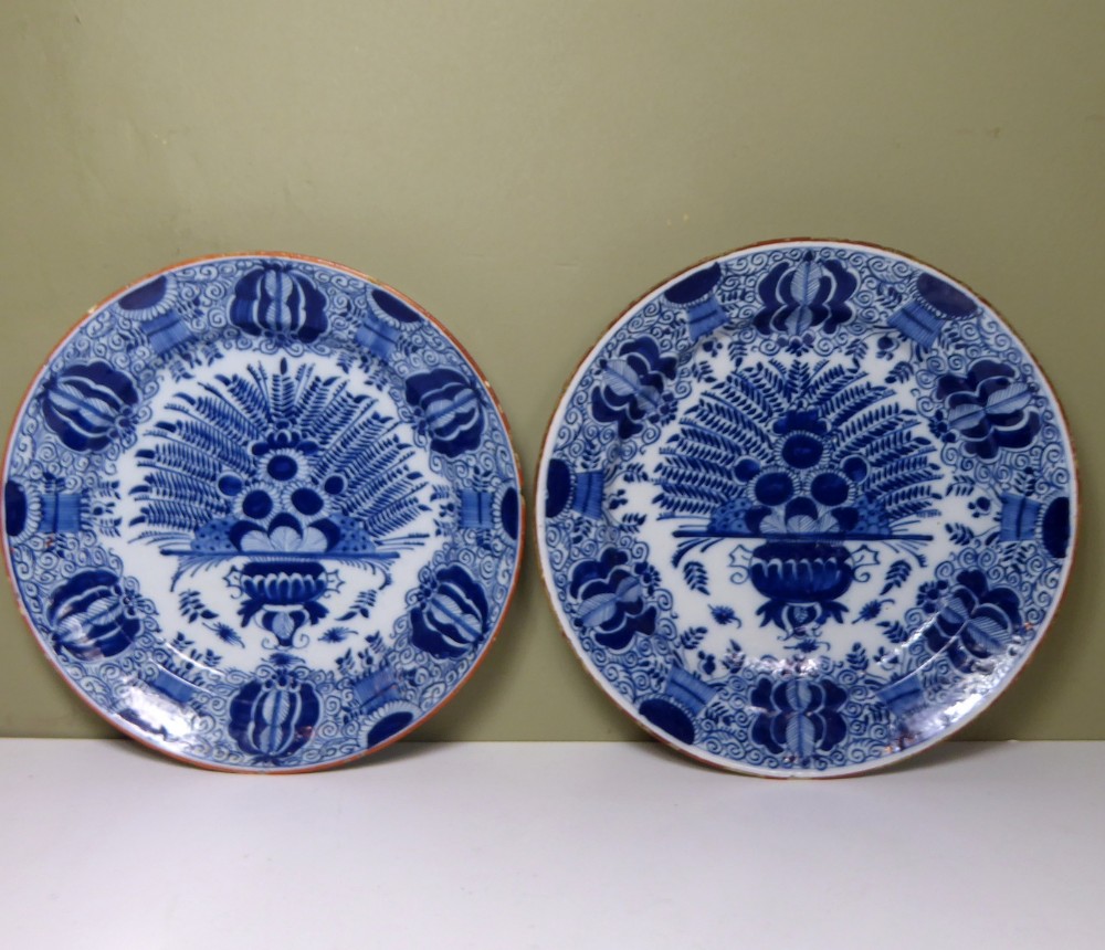 PAIR OF 18TH C DELFT CHARGERS