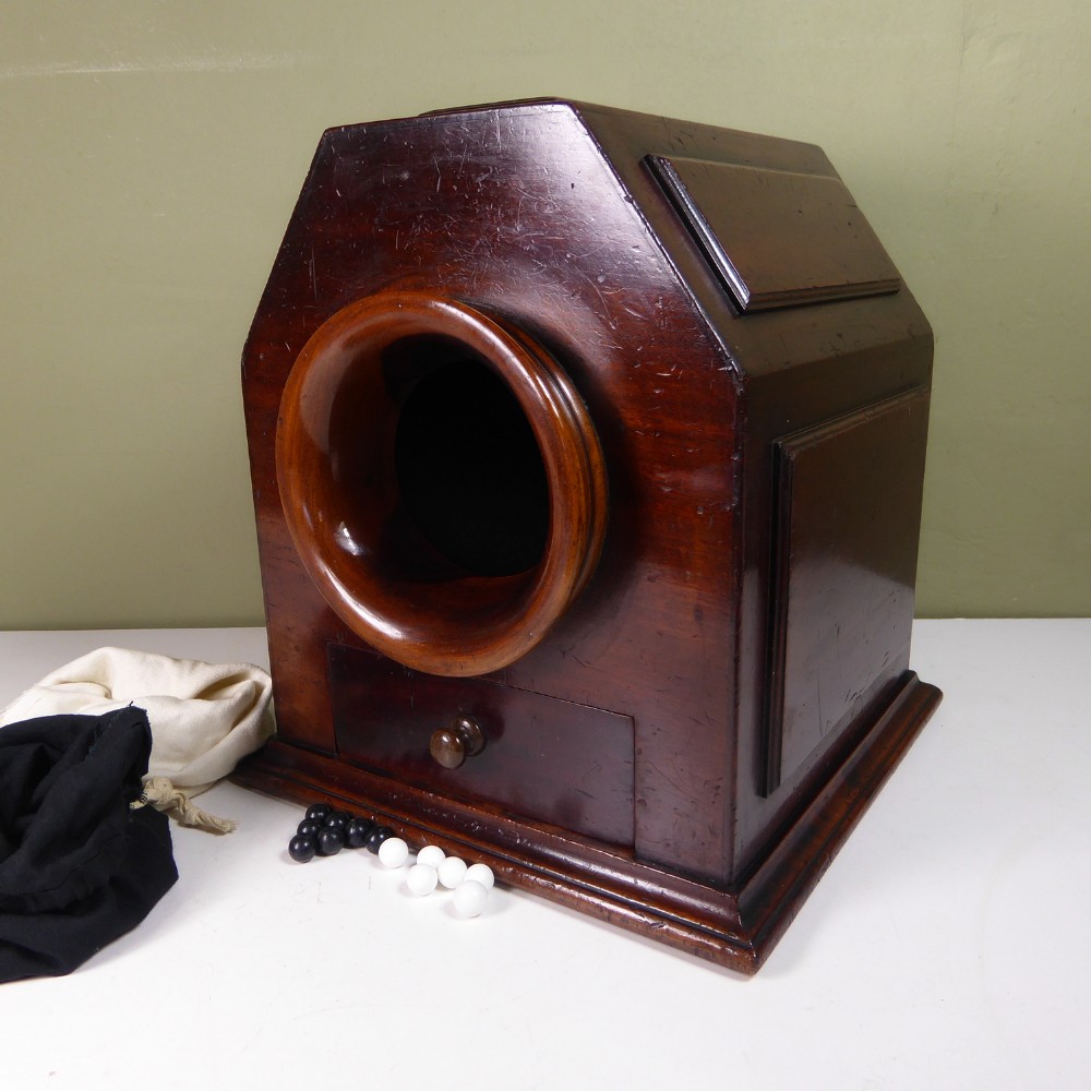 19TH C MAHOGANY BALLOT BOX, VOTING BOX