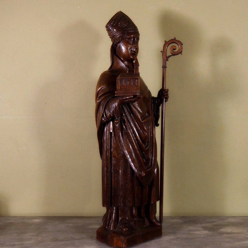 19TH C CARVED SAINT AUGUSTINE OF CANTERBURY