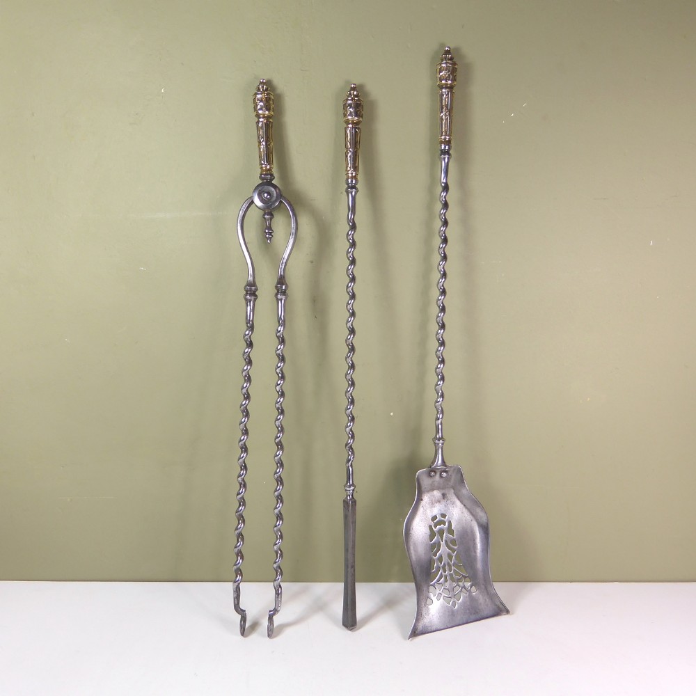 BRASS & STEEL FIRE TOOLS
