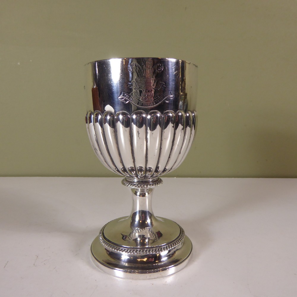 19TH C SILVER MILITARY GOBLET