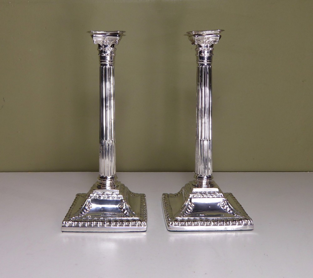 PAIR OF 18TH C SILVER CANDLESTICKS