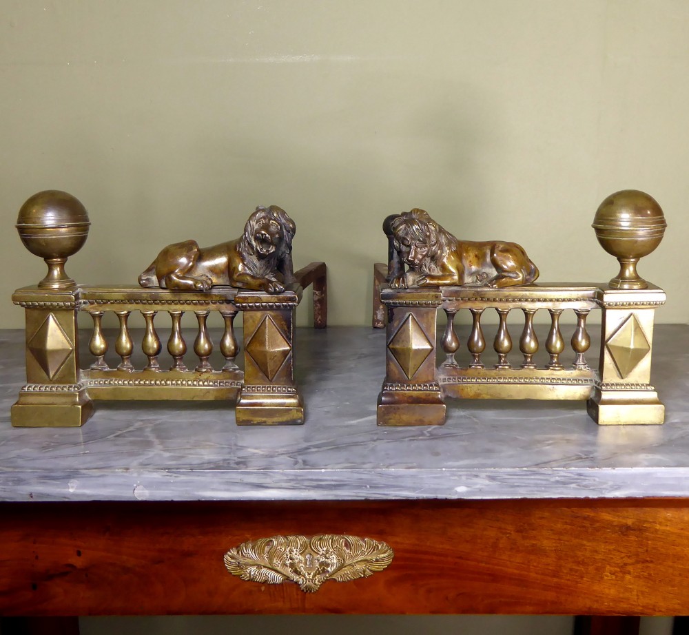 PAIR OF REGENCY ANDIRONS