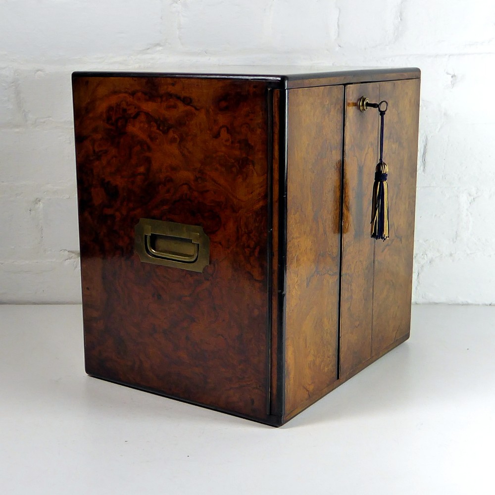 GOOD MID 19TH C BURR WALNUT HUMIDOR