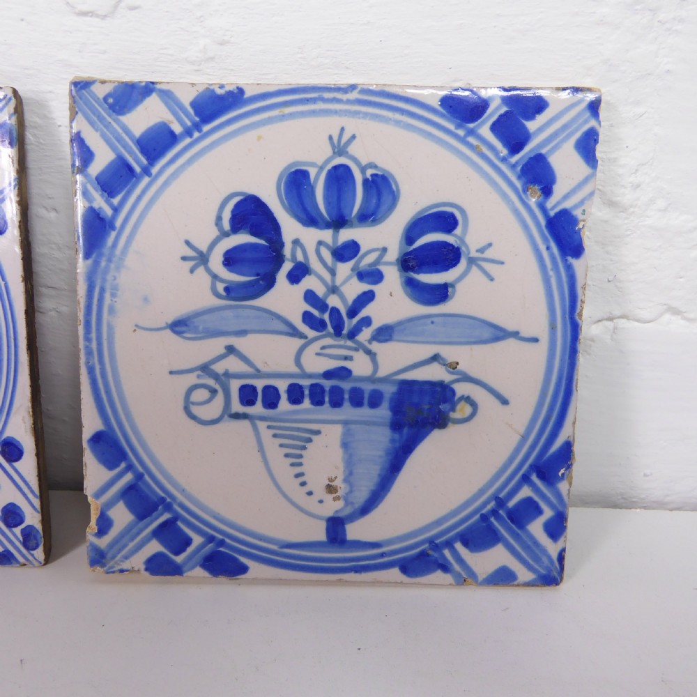 PAIR OF 18TH C DELFT TILES View III