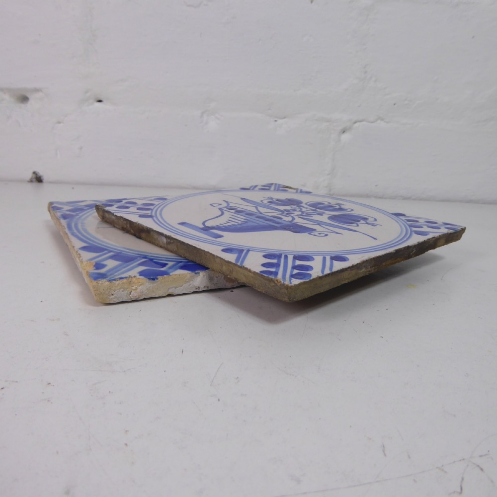 PAIR OF 18TH C DELFT TILES View V