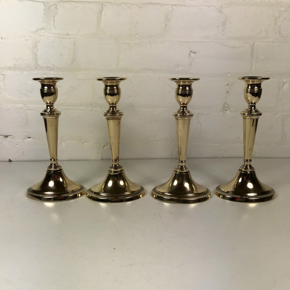 SET OF FOUR 18TH C CANDLESTICKS BY WILLIAM HARRISON View VI