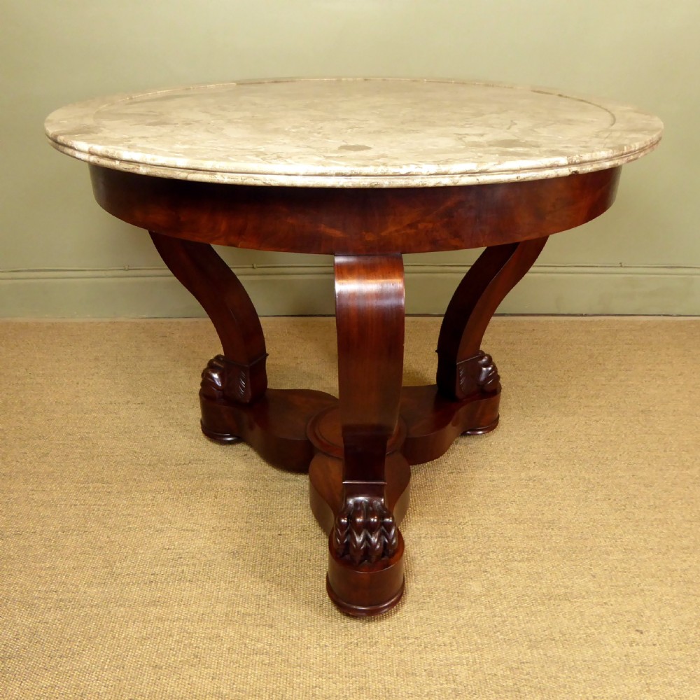 19TH C MARBLE TOPPED CENTRE TABLE