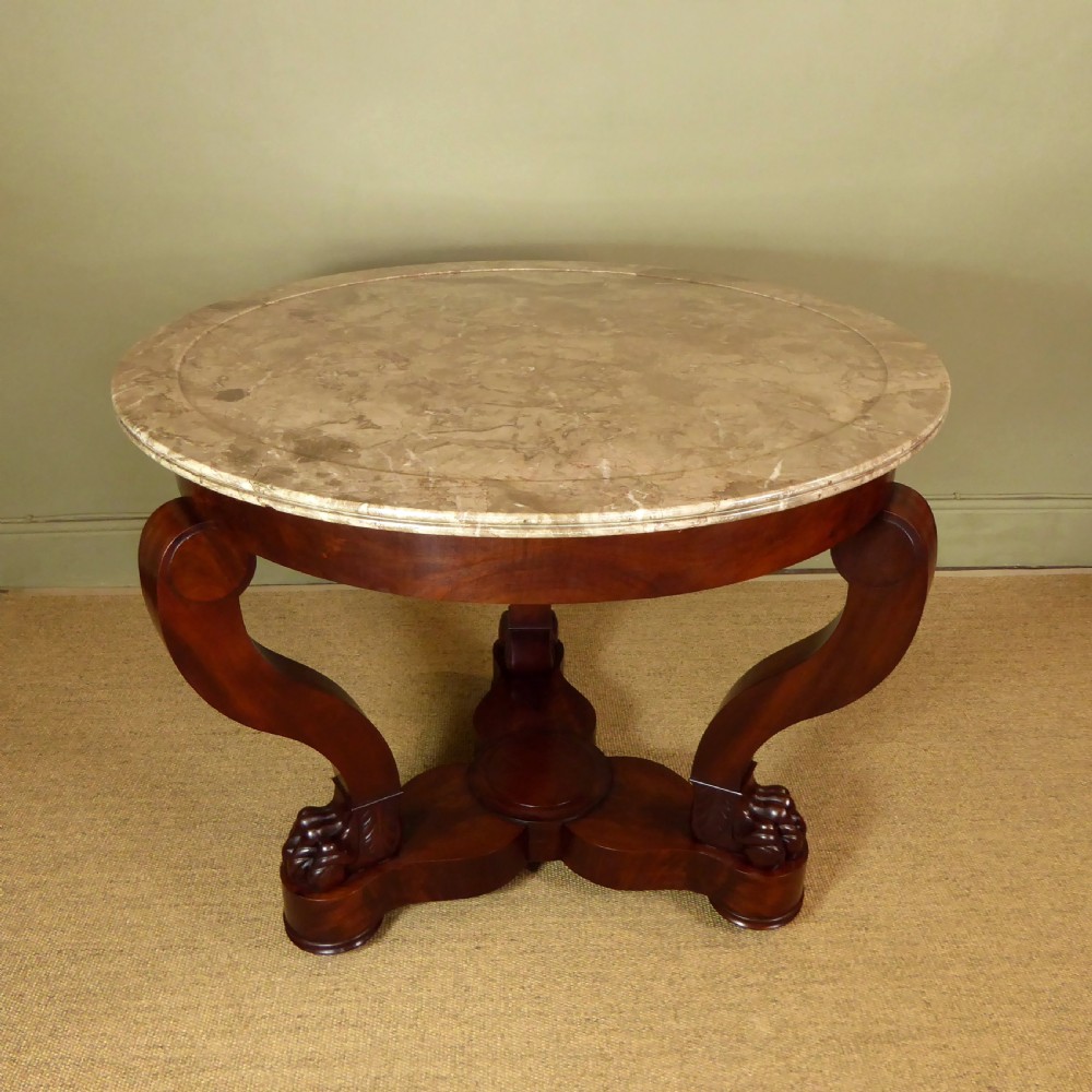 19TH C MARBLE TOPPED CENTRE TABLE View III