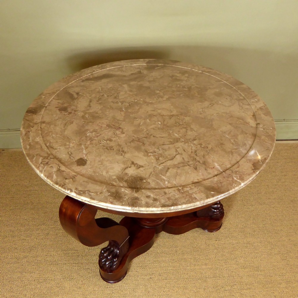 19TH C MARBLE TOPPED CENTRE TABLE View V