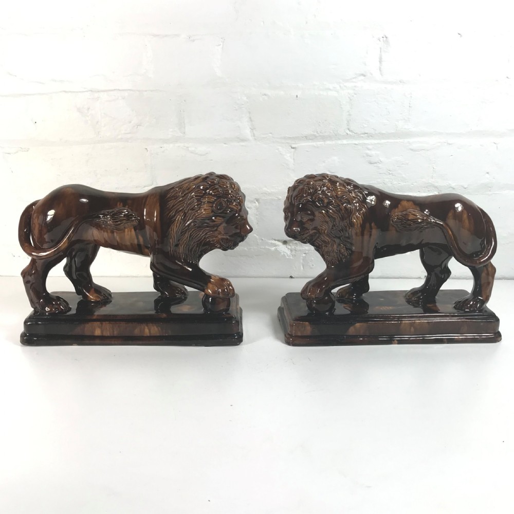 PAIR OF 19TH C MEDICI LIONS View II