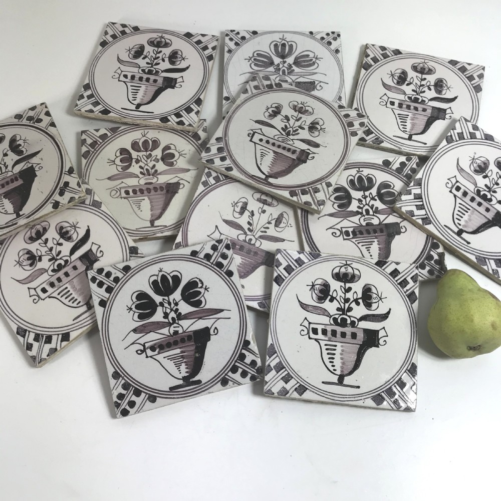 SET OF 12 18TH C DELFT TILES View II