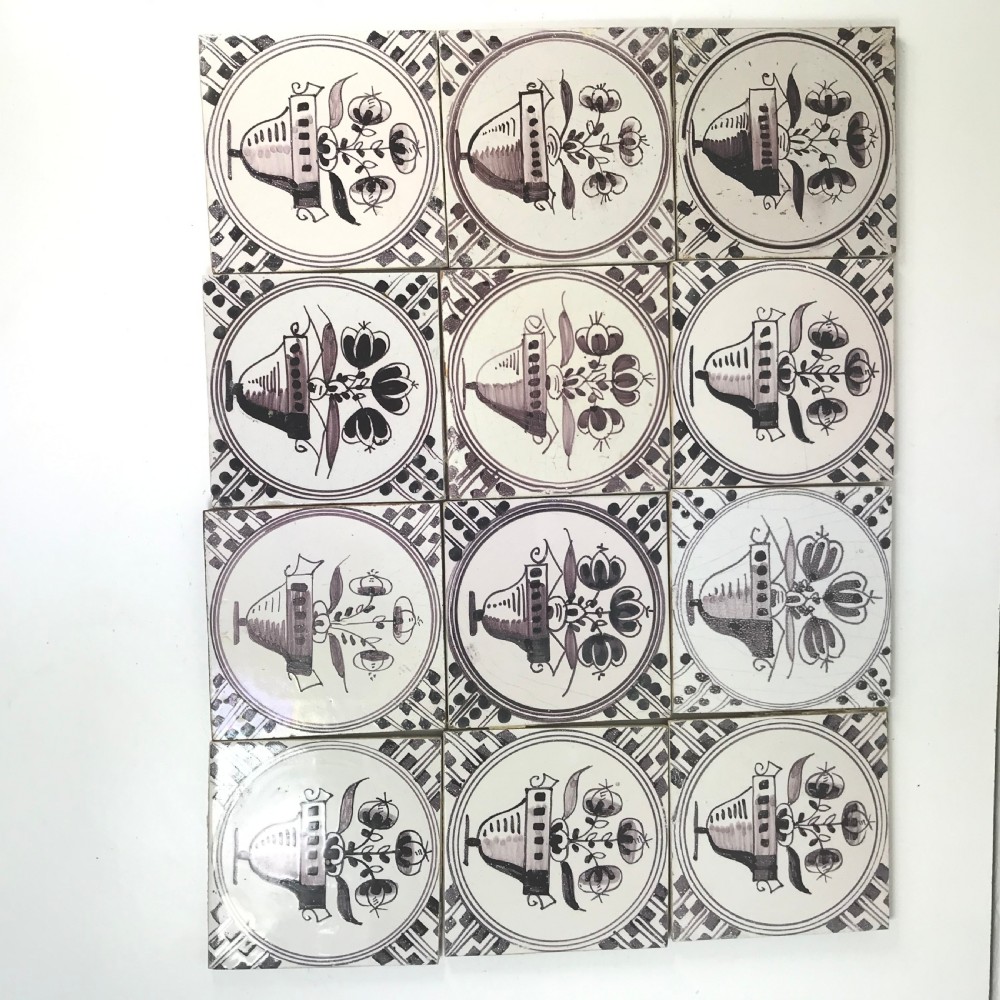 SET OF 12 18TH C DELFT TILES View III