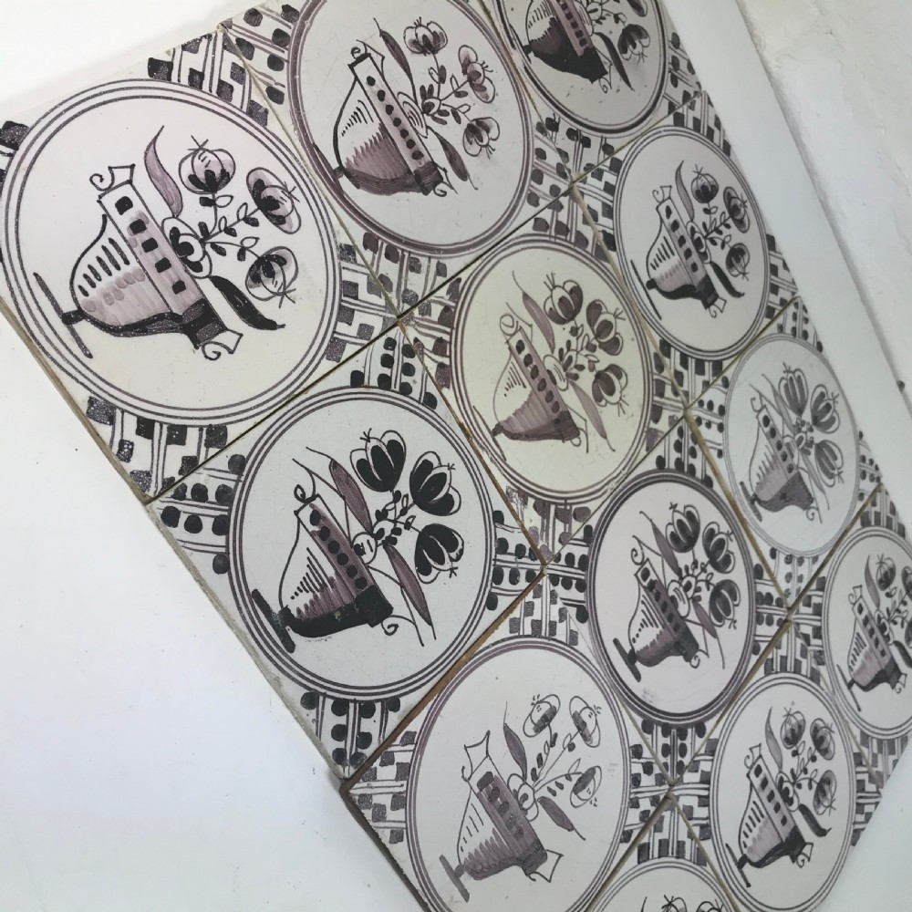 SET OF 12 18TH C DELFT TILES View IV