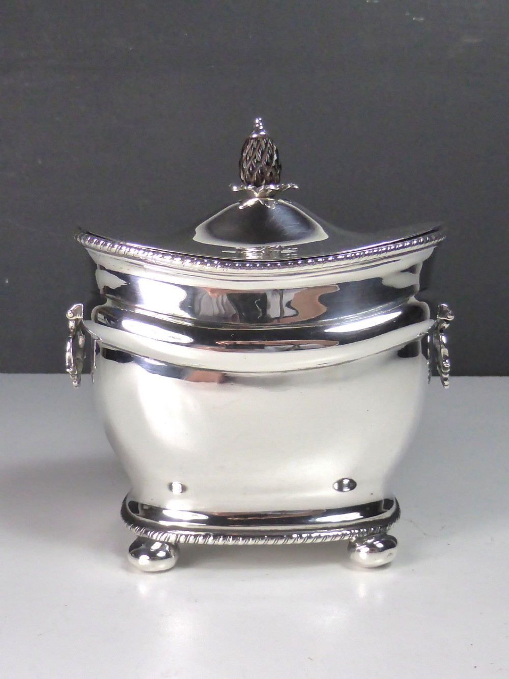 SILVER TEA CADDY BY MAPPIN & WEBB
