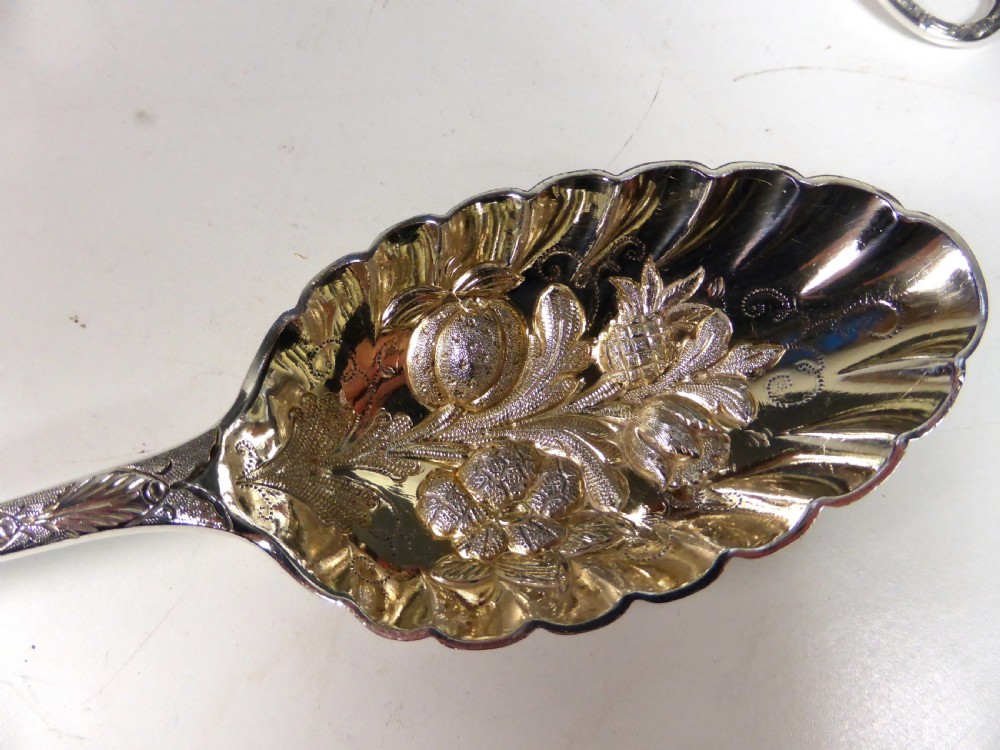 19TH C BERRY SPOONS & GRAPE SCISSORS View IV