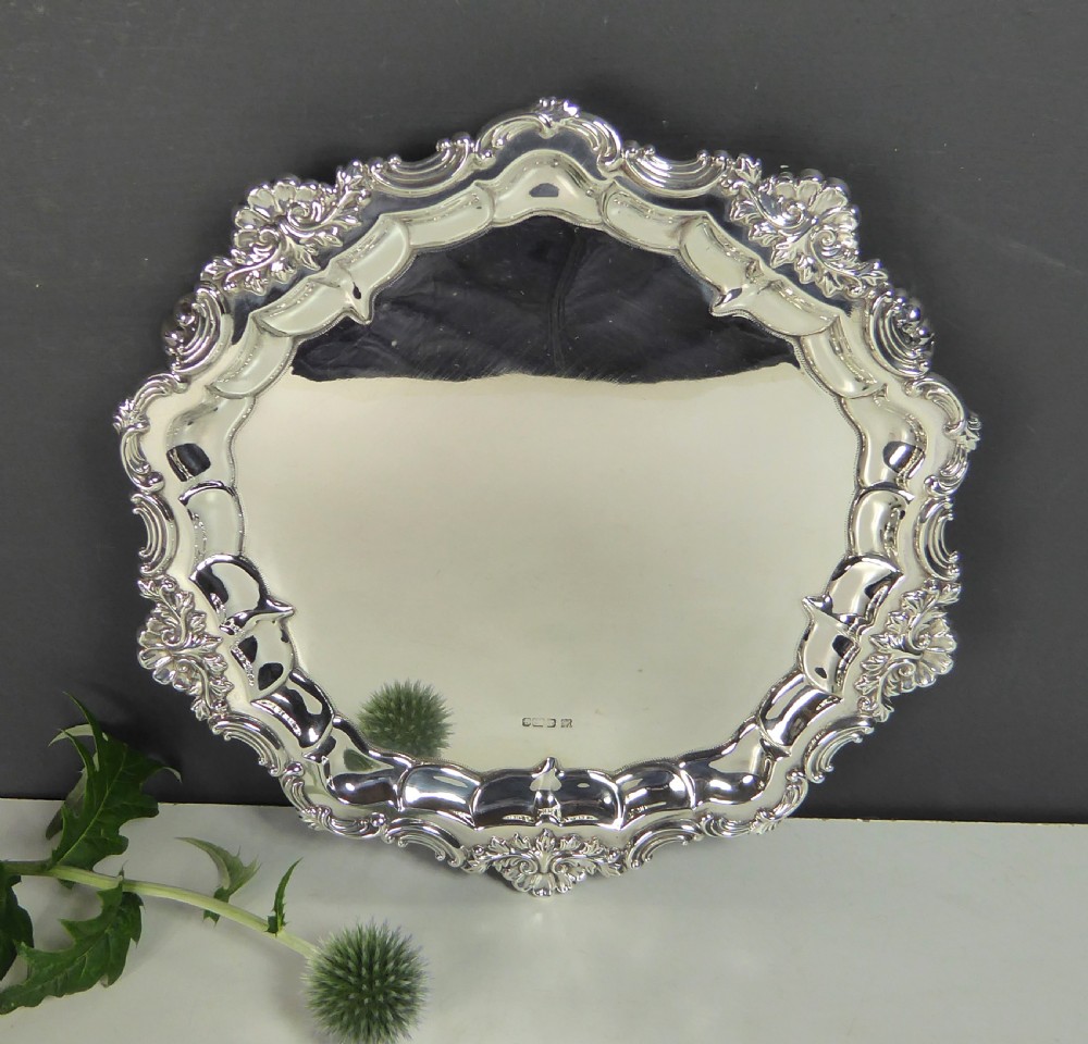 SOLID SILVER SALVER, SHEFFIELD 1908. View II