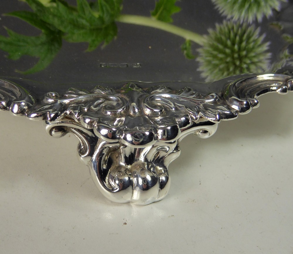 SOLID SILVER SALVER, SHEFFIELD 1908. View III