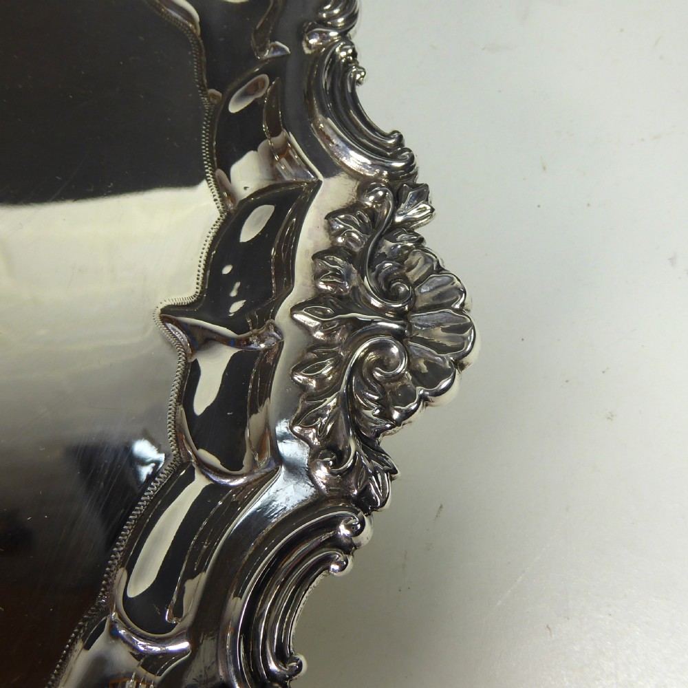 SOLID SILVER SALVER, SHEFFIELD 1908. View IV