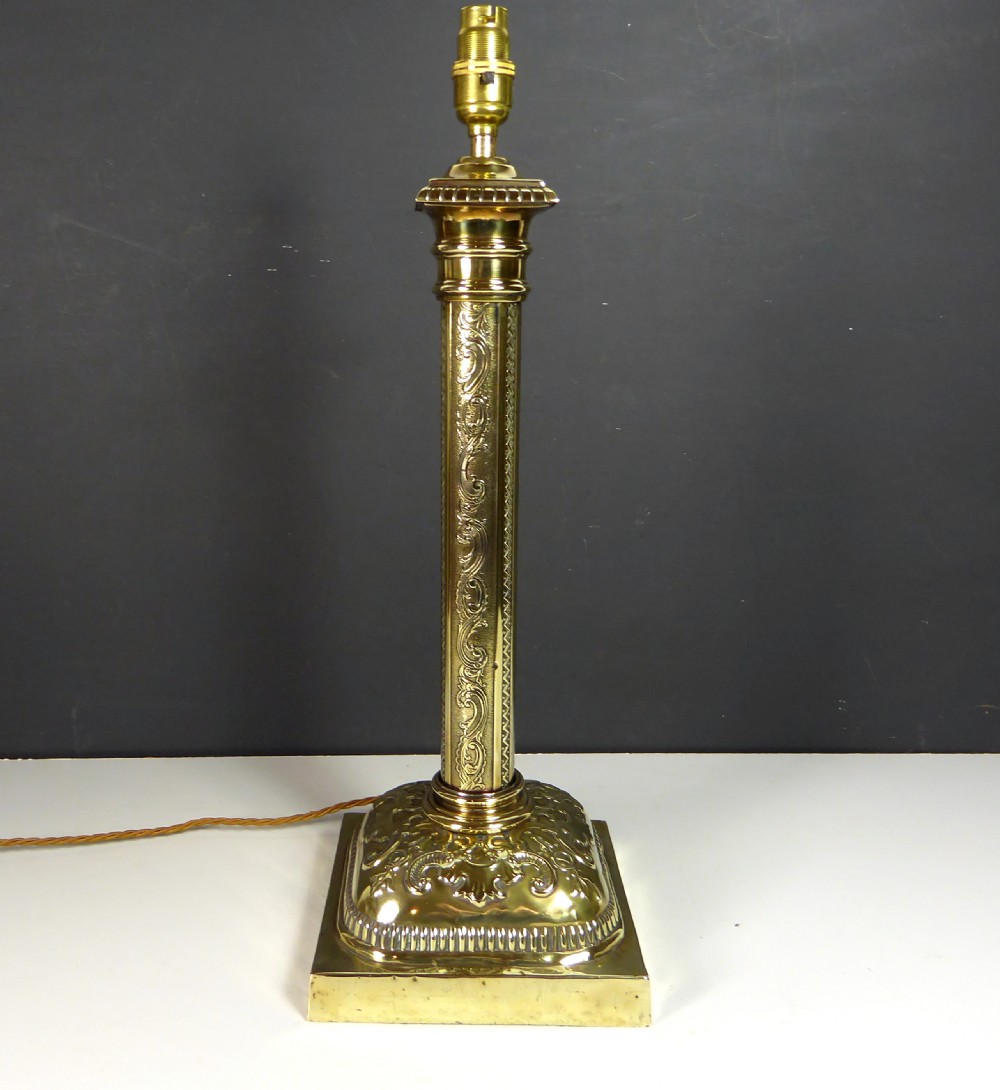 19TH C BRASS DECORATIVE LAMP BASE