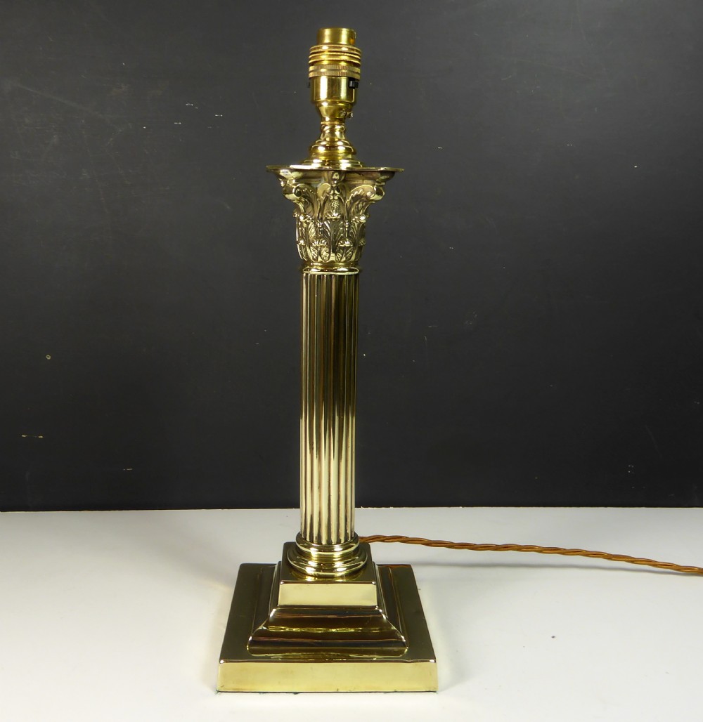 19TH C CORINTHIAN COLUMN LAMP