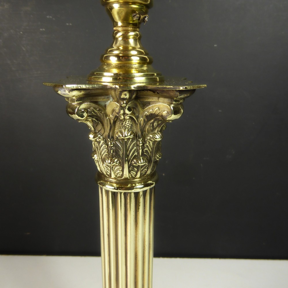 19TH C CORINTHIAN COLUMN LAMP View II