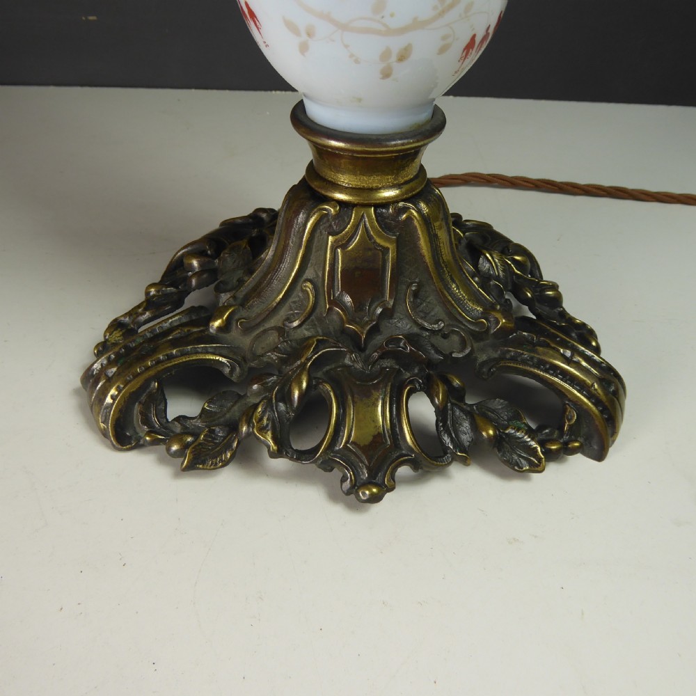19TH C GLASS OPALINE LAMP BASE View II