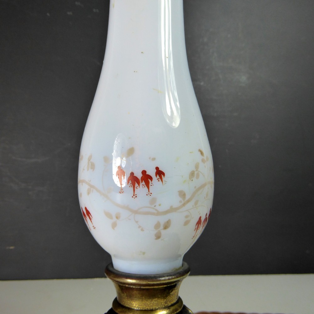 19TH C GLASS OPALINE LAMP BASE View III