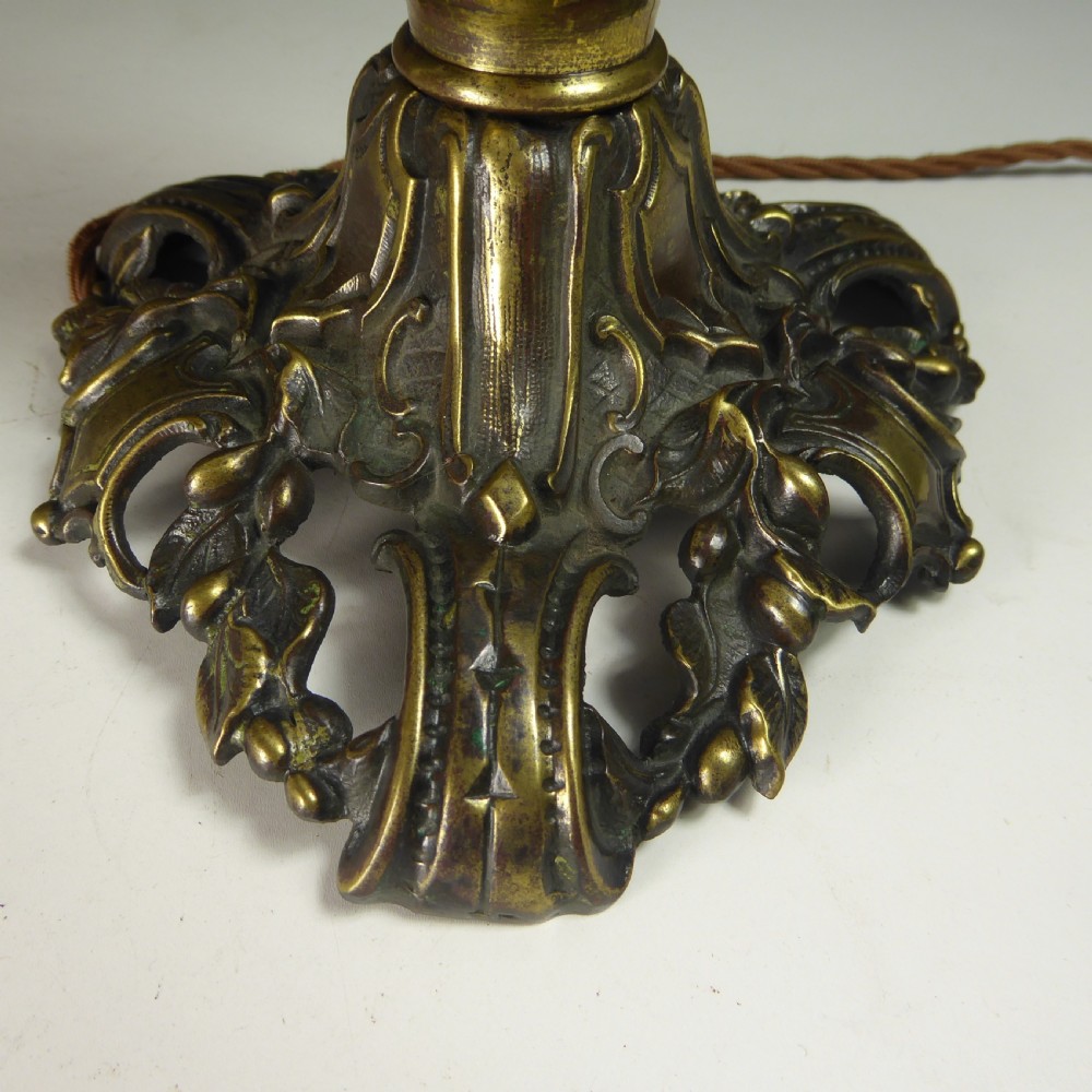 19TH C GLASS OPALINE LAMP BASE View V