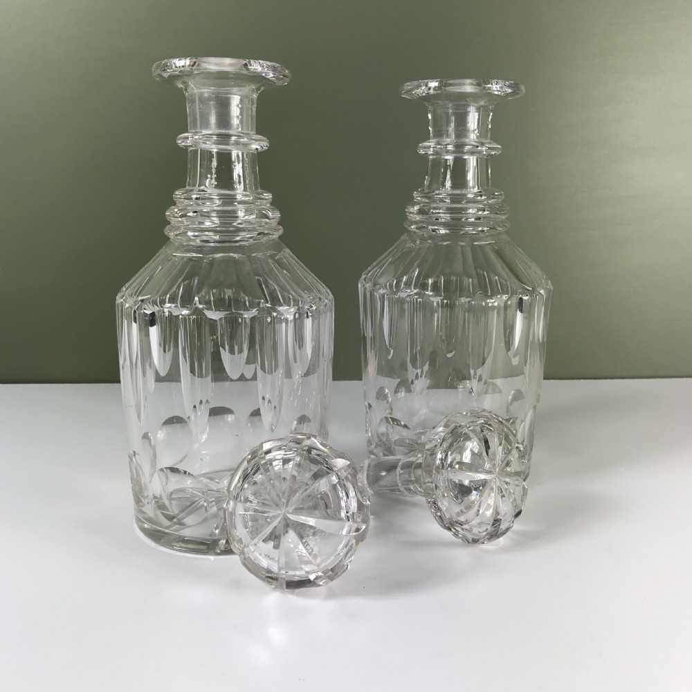 PAIR OF 19TH C CUT GLASS DECANTERS View II
