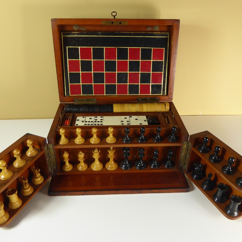 19TH C MAHOGANY CASED GAMES COMPENDIUM View III