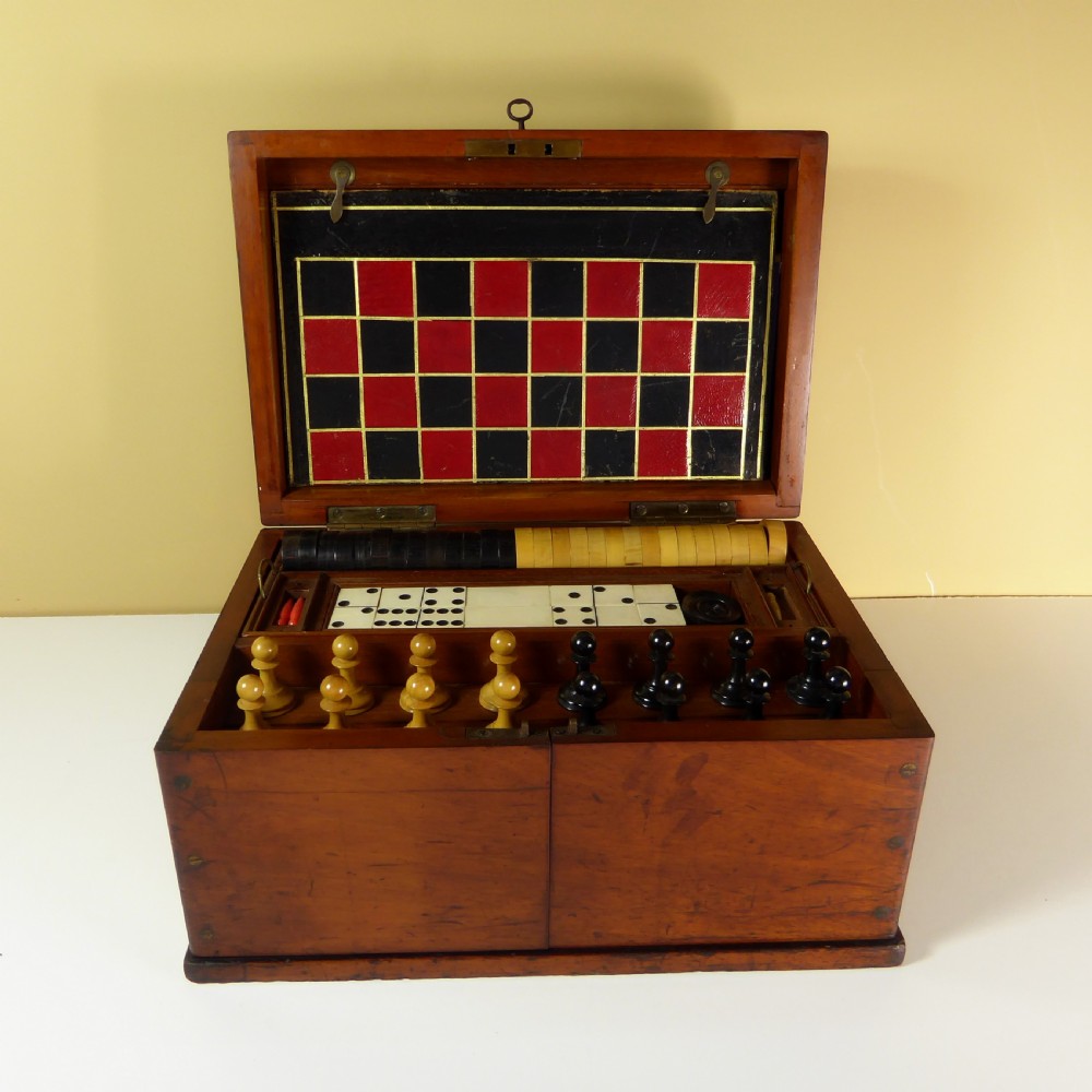19TH C MAHOGANY CASED GAMES COMPENDIUM View IV