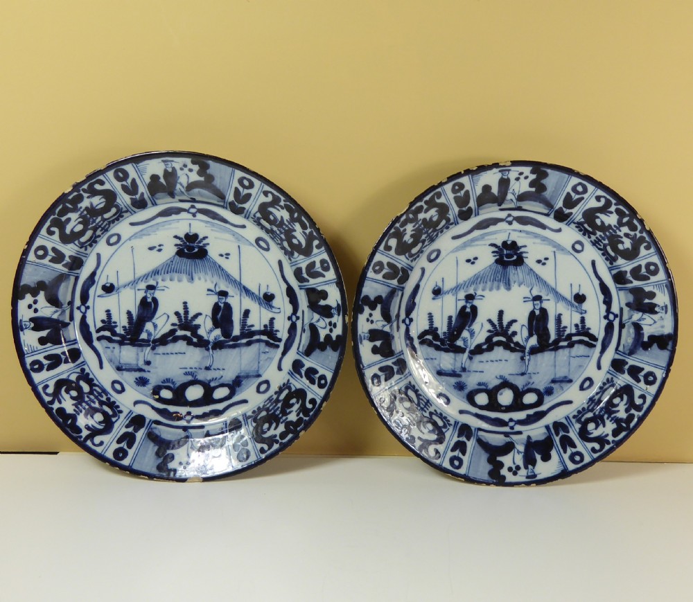 PAIR OF EARLY DELFT CHARGERS