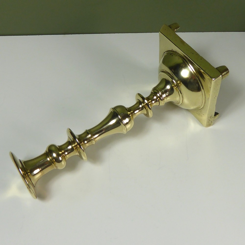 PAIR OF LATE 18TH C BRASS CANDLESTICKS View V
