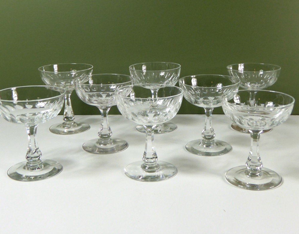 A SET OF EIGHT 19TH C CHAMPAGNE GLASSES View III
