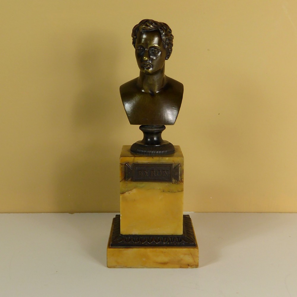 19TH C BRONZE BUST OF BYRON