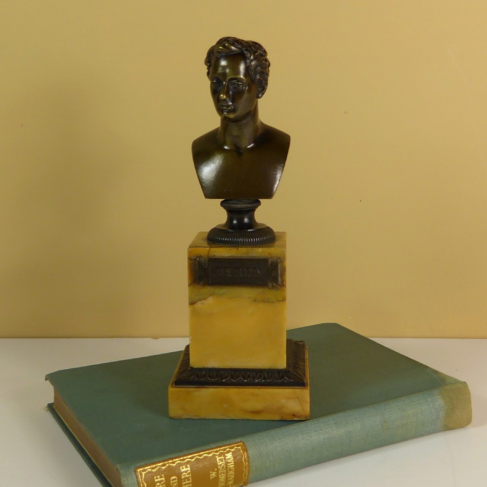 19TH C BRONZE BUST OF BYRON View II